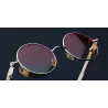 Lunettes de soleil rondes gothiques / steampunk - verres rouges - monture en métal - UV 400 - unisexe