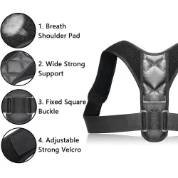 Adjustable back posture corrector - spine / back / shoulder brace - support beltMassage