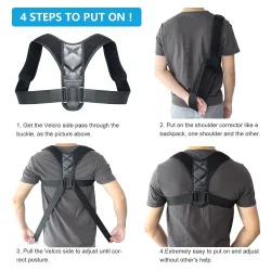 Correcteur de posture dorsal réglable - colonne vertébrale / dos / épaule - ceinture de maintien