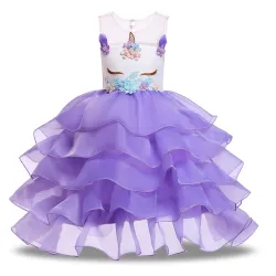 Unicorn dress - princess costume for girls - necklace / headband / wingsCostumes