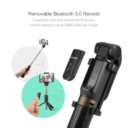 3 en 1 - mini trépied / perche à selfie sans fil - Bluetooth - pour Smartphone