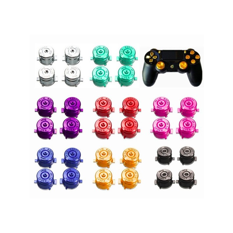 Boutons en métal - boutons d'actions de balle - pour manette Playstation 4 / 3 - 4 pièces