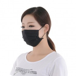 Masques de protection visage / bouche - jetables - 4 couches - noir - 50 pièces