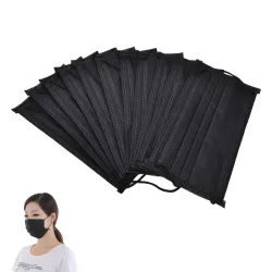Protective face / mouth masks - disposable - 4-layer - black - 50 piecesMouth masks