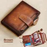 Portefeuille multifonction vintage - protection RFID - cuir véritable