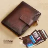 Portefeuille multifonction vintage - protection RFID - cuir véritable