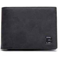 Portefeuille court en cuir - porte-cartes - avec fermeture éclair