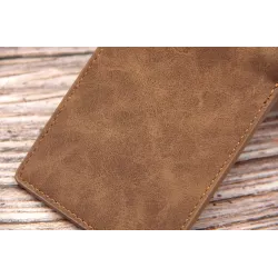Portefeuille court en cuir - porte-cartes - avec fermeture éclair