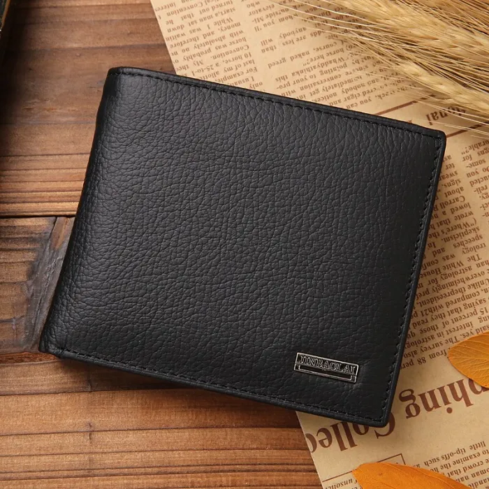 Portefeuille classique pour hommes - porte-cartes - fermeture éclair - cuir véritable