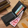 Portefeuille classique pour hommes - porte-cartes - fermeture éclair - cuir véritable