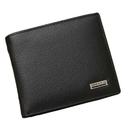 Portefeuille classique pour hommes - porte-cartes - fermeture éclair - cuir véritable