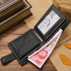 Portefeuille homme court - porte-cartes - cuir véritable