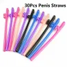 Pailles en forme de pénis - plastique - 30 pièces