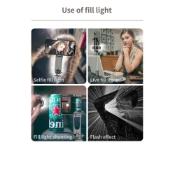 L15 - selfie stick - foldable mini tripod - with fill light - Bluetooth - remote shutterSelfie sticks