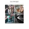 L15 - selfie stick - foldable mini tripod - with fill light - Bluetooth - remote shutterSelfie sticks