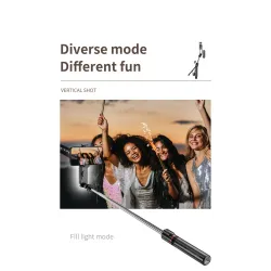 L15 - selfie stick - foldable mini tripod - with fill light - Bluetooth - remote shutterSelfie sticks