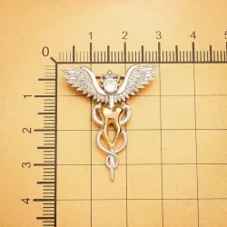 Dent / ailes / cristal - broche dentiste