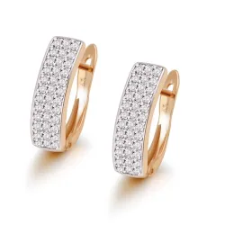 Boucles d'oreilles zircons dorés