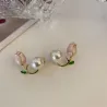 Tulip / pearl - stud earringsEarrings
