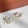 Tulip / pearl - stud earringsEarrings