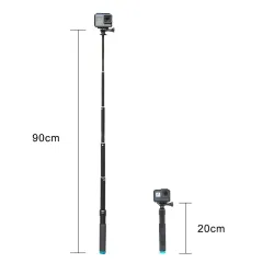 Perche à selfie portable extensible - perche télescopique - alliage d'aluminium - pour GoPro / Xiaoyi / SJCAM