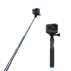 Perche à selfie portable extensible - perche télescopique - alliage d'aluminium - pour GoPro / Xiaoyi / SJCAM
