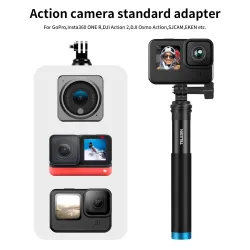 Perche à selfie portable extensible - perche télescopique - alliage d'aluminium - pour GoPro / Xiaoyi / SJCAM