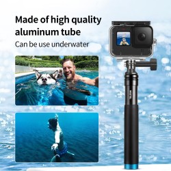 Perche à selfie portable extensible - perche télescopique - alliage d'aluminium - pour GoPro / Xiaoyi / SJCAM