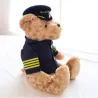Ours en peluche pilote / capitaine - hôtesse de l'air - peluche
