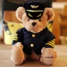 Ours en peluche pilote / capitaine - hôtesse de l'air - peluche