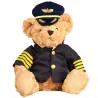 Ours en peluche pilote / capitaine - hôtesse de l'air - peluche