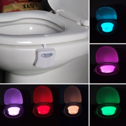 Veilleuse LED - lampe de toilette - détecteur de mouvement - 8 couleurs