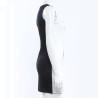 Mini robe sans manches - rayé noir/blanc - grande taille