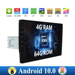 Autoradio à écran tactile - Android 10 - 2DIN - WiFi - GPS - Bluetooth - FM - AM - RDS - SWC - DSP