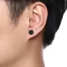 Boucles d'oreilles rondes clous noirs - mixte