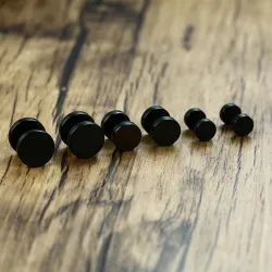 Boucles d'oreilles rondes clous noirs - mixte