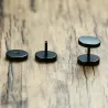 Boucles d'oreilles rondes clous noirs - mixte