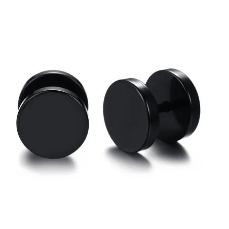 Boucles d'oreilles rondes clous noirs - mixte
