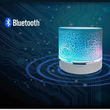 Mini enceinte Bluetooth - LED - carte TF - design fissuré