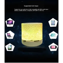 Mini enceinte Bluetooth - LED - carte TF - design fissuré