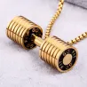 Pendentif haltère avec collier - acier inoxydable