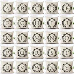 Housse de coussin déco - lettres de l'alphabet - 45*45 cm