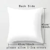 Housse de coussin déco blanche - alphabet anglais noir / fleurs - 45*45 cm