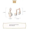 Boucles d'oreilles notes de musique - avec cristal - Argent sterling 925
