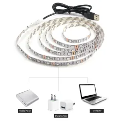 Barrette LED USB - Eclairage de fond TV - SMD 3528 - 5V - 50cm - 1m - 2m - 3m - 4m - 5m