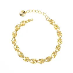 Trèfle porte-bonheur à quatre feuilles - bracelet or