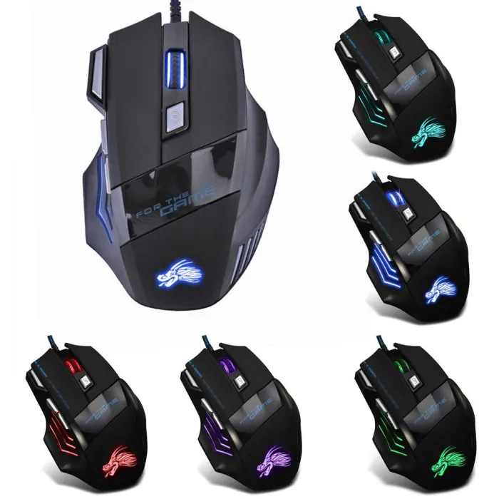 Souris optique gaming filaire - LED - 5500DPI