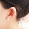 Cherry blossom with pink zirconia - stud earrings - 925 sterling silverEarrings