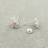 Cherry blossom with pink zirconia - stud earrings - 925 sterling silverEarrings