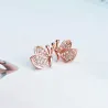 Boucles d'oreilles avec papillons en diamant - argent sterling 925